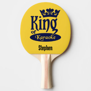 Custom Name & Colour King of Karaoke Ping Pong Paddle