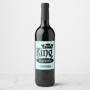 Custom Name & Colour King of Karaoke Wine Label