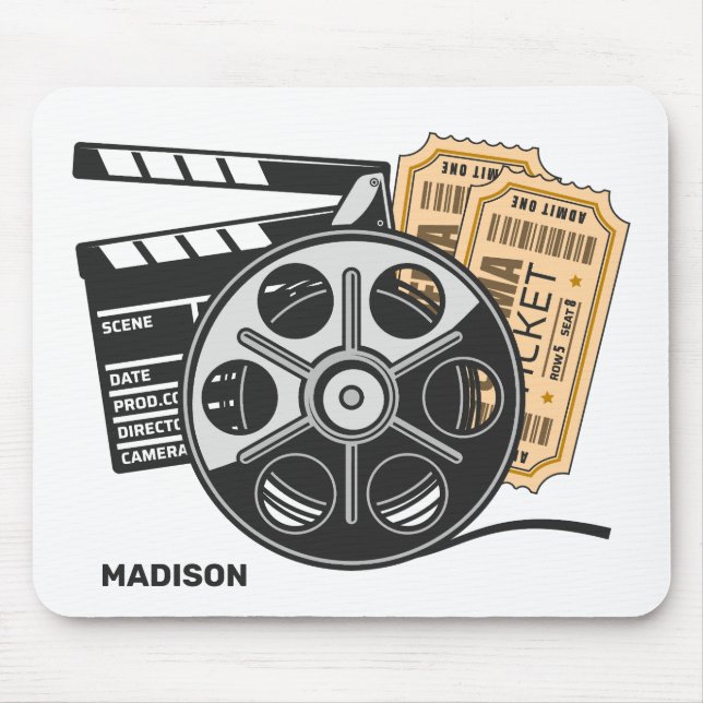 Custom Name & Colour Movie Mouse Mat (Front)