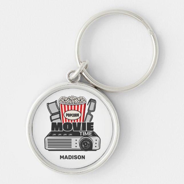 Custom Name & Colour Movie Time Key Ring (Front)