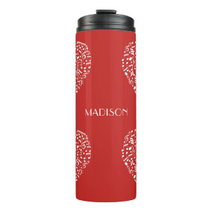 Custom name & colour Musical Hearts tumbler