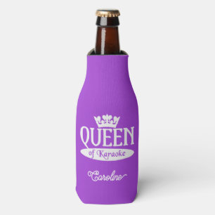 Custom Name & Colour Queen of Karaoke Bottle Cooler
