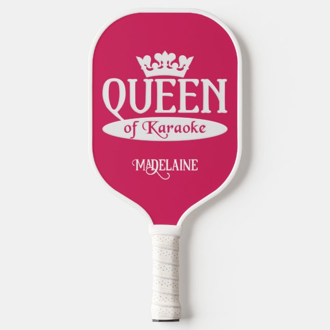 Custom Name & Colour Queen of Karaoke Pickleball Paddle (Front)