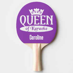 Custom Name & Colour Queen of Karaoke Ping Pong Paddle