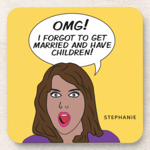 Custom name & colour RETRO COMICS Coaster