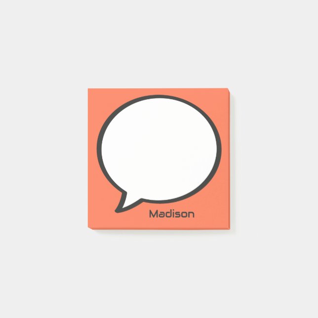 Custom Name & Colour Speech Bubble Post-it Notes (Front)