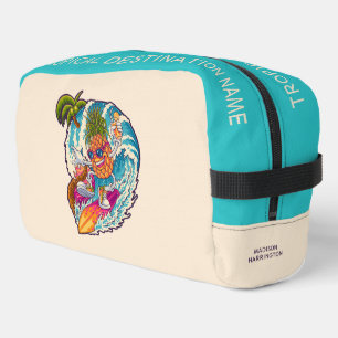 Custom Name & Colour Surfing Pineapple Dopp Kit