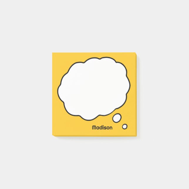 Custom Name & Colour Thought Bubble Post-it Notes (Front)