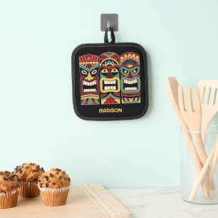Custom Name & Colour Tiki Totems Pot Holder