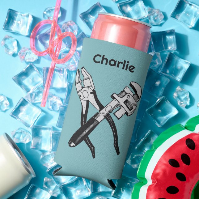Custom name & colour TOOLS Seltzer Can Cooler (In Situ Summer)