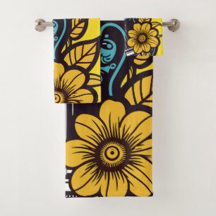 Custom Name & Colour Ukulele Bath Towel Set