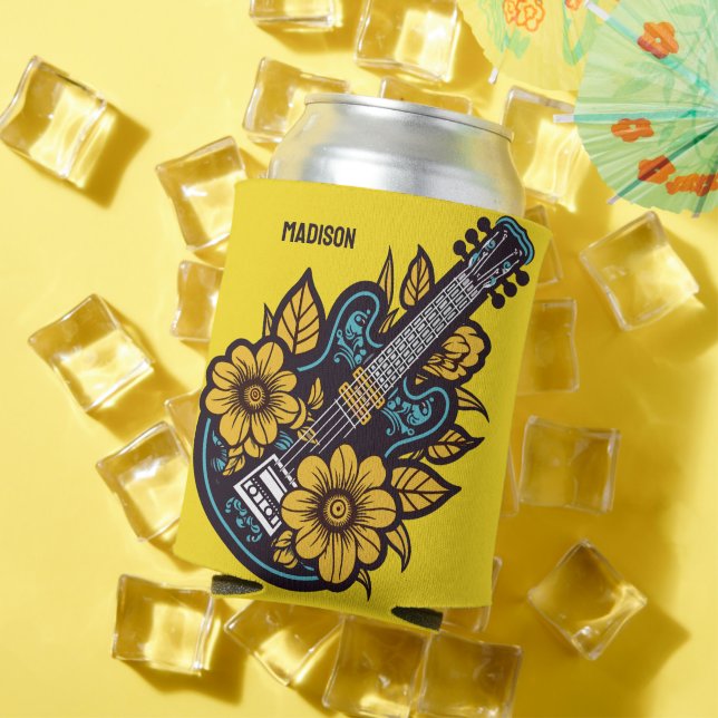 Custom Name & Colour Ukulele Can Cooler (In Situ Summer)