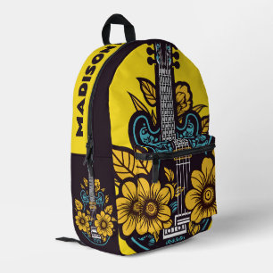 Custom Name & Colour Ukulele Printed Backpack