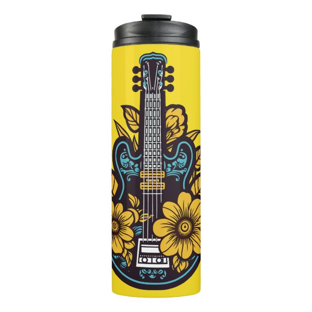 Custom Name & Colour Ukulele Thermal Tumbler (Front)