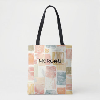 Custom Name Colourful Abstract Tote Bag