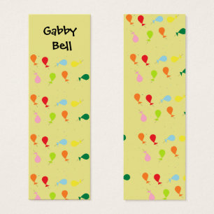 Custom name colourful balloons bookmark