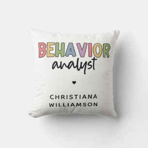 Custom Name Colourful Behaviour Analyst Cushion
