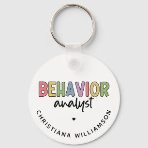 Custom Name Colourful Behaviour Analyst Key Ring