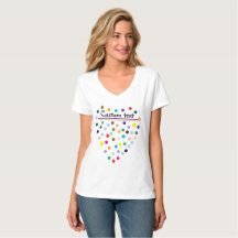 Custom name Colourful circles heart shape T-Shirt