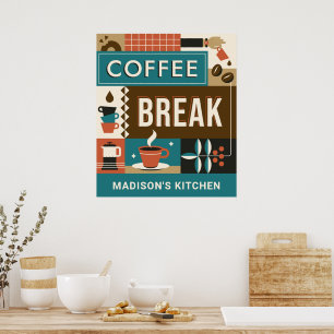 Custom Name Colourful Coffee Quotes Poster
