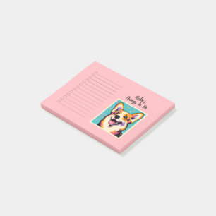 Custom Name Colourful Corgi Pop Art Post-it Notes