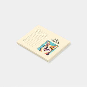 Custom Name Colourful Corgi Pop Art Post-it Notes