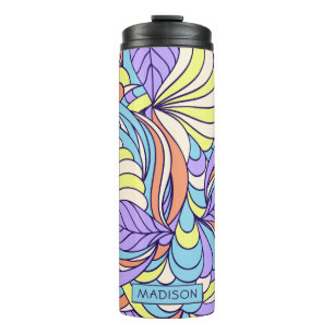 Custom name Colourful Doodles tumbler