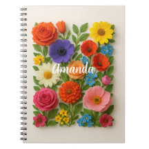 Custom Name Colourful Flowers