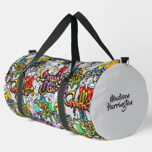 Custom Name Colourful Hiphop Pattern Duffle Bag