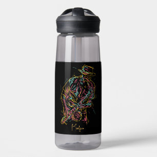 Custom name Colourful Jazz Player Water Bottle