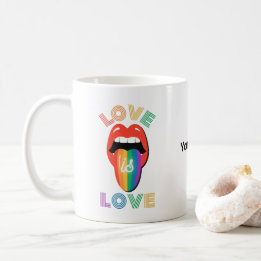 Custom Name Colourful LGBTQ Pride Month Coffee Mug