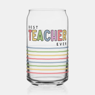Custom Name Colourful Teacher Appreciation Gifts Can Glass
