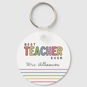 Custom Name Colourful Teacher Appreciation Gifts Key Ring
