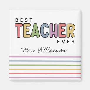 Custom Name Colourful Teacher Appreciation Gifts Magnet