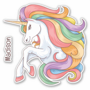 Custom Name Colourful Unicorn