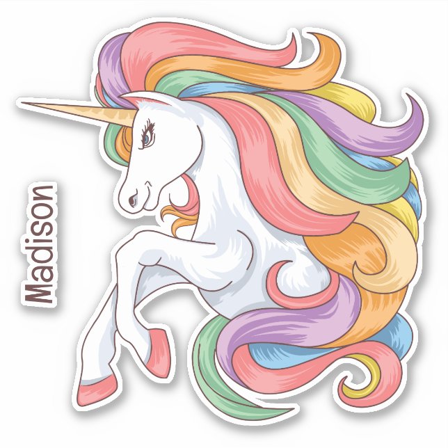 Custom Name Colourful Unicorn (Front)