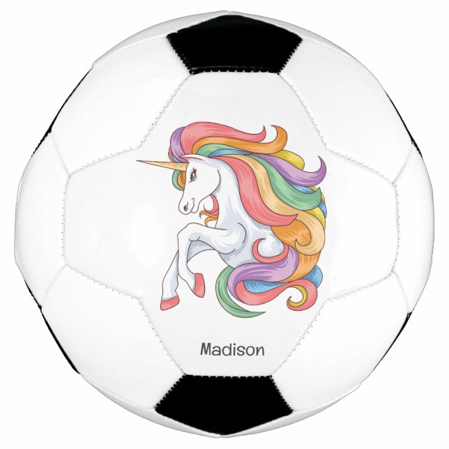 Custom Name Colourful Unicorn Football (Front)