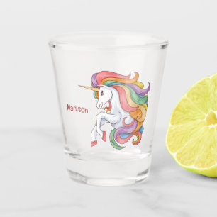Custom Name Colourful Unicorn Shot Glass