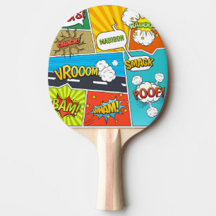 Custom Name Comics Ping Pong Paddle