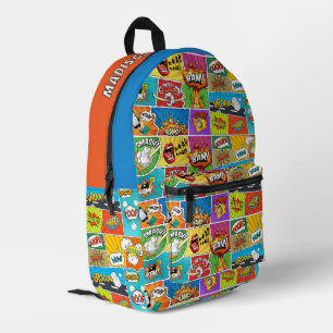 Custom Name Comics Printed Backpack