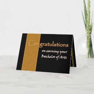 CUSTOM NAME Congratulations - Bachelor of Arts Card