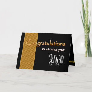 CUSTOM NAME Congratulations - Earning Your PhD Card