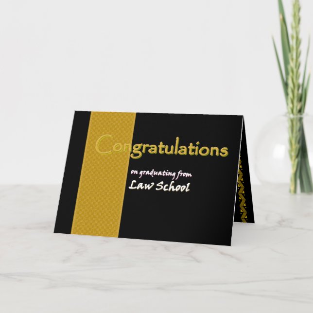 CUSTOM NAME Congratulations Law School Graduate Card (Front)