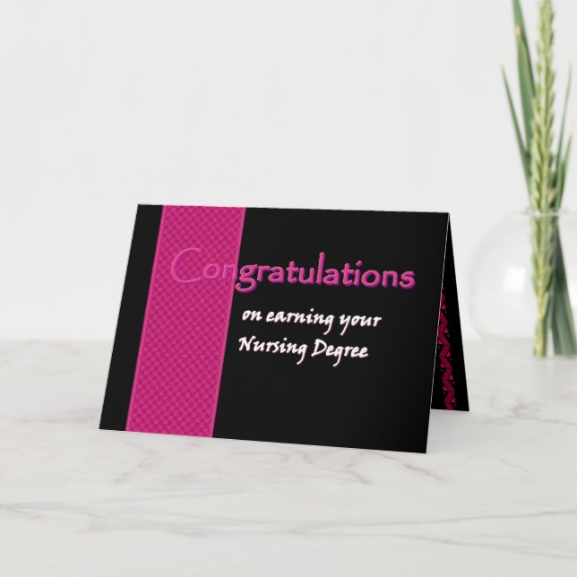 CUSTOM NAME Congratulations - Nursing Degree Card (Front)