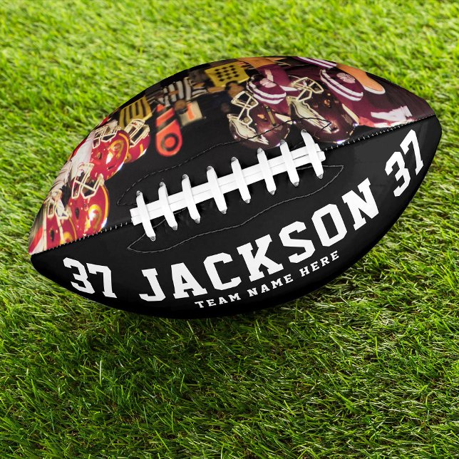 Custom Name Cool Black and White Photo Team Number American Football (Creator Uploaded)