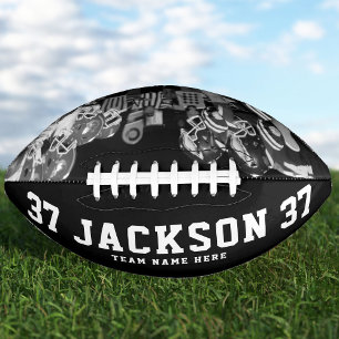 Custom Name Cool Black and White Photo Team Number American Football