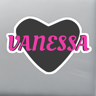 Custom Name Cool Black Heart with Girly Pink Text 