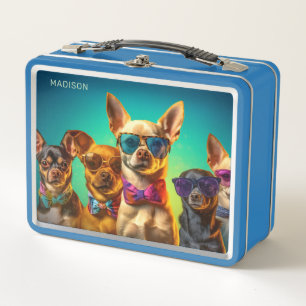 Custom Name Cool Dogs Metal Lunch Box