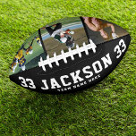 Custom Name Cool Modern 3 Photo Team Jersey American Football<br><div class="desc">A customised football with 3 favourite photos,  custom name,  number and team name. Great graduation gift or an awesome surprise for his birthday,  surely a keepsake he'll love for years to come. This is the colour photo version.</div>