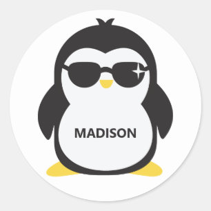 Custom name cool penguin stickers
